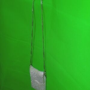 Glamorous Silver Crossbody Bag with Chain Strap